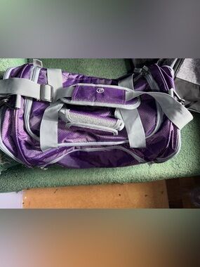 Prestige Purple Travel Duffel Bag with Gray Straps medium